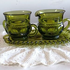 Indiana Glass "King's Crown Thumbprint Design"or Line #77 Colony Crown ~Vintage~